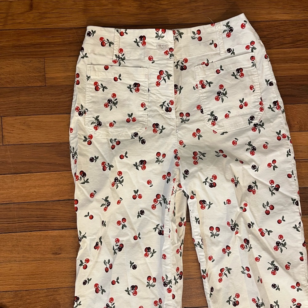 Nicole Miller Cherry Print Wide-Leg Pants - Picture 4 of 8
